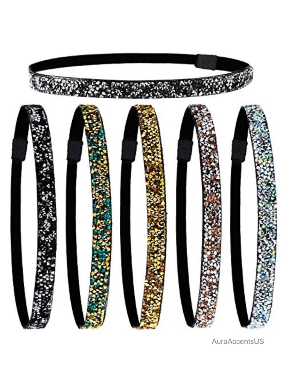 Syhood 6 Piece Glitter Headbands Set Non-Slip Felt Hair Accessories